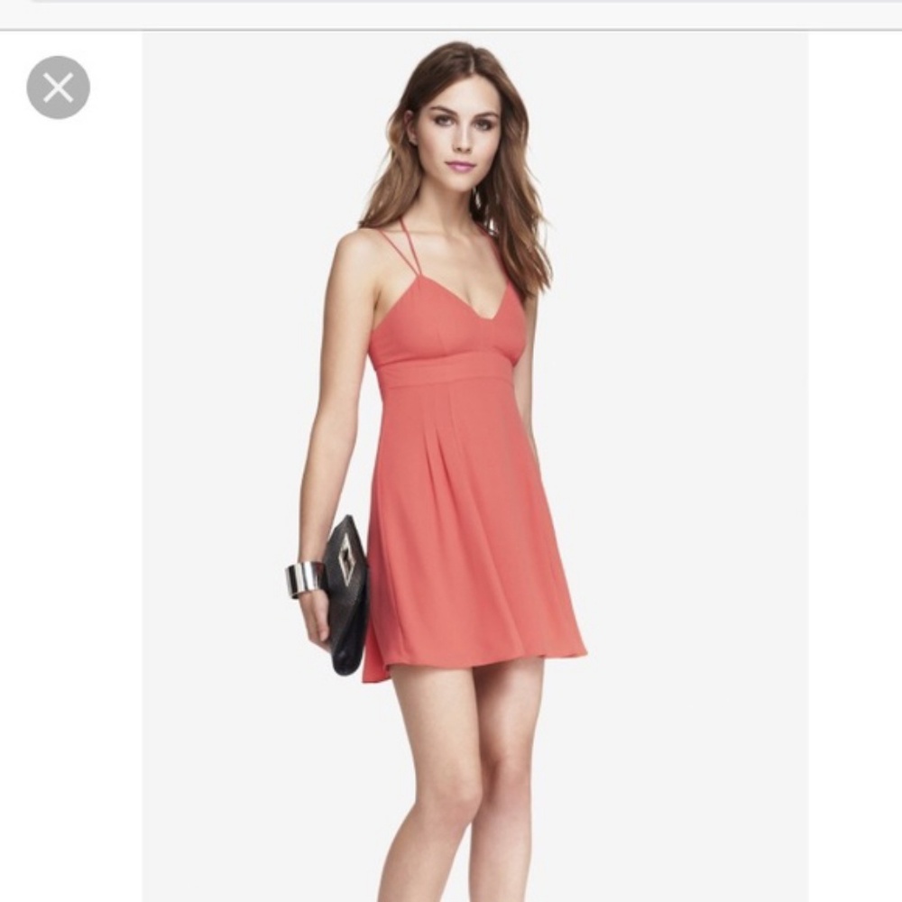 Express Coral Spaghetti Strap Dress